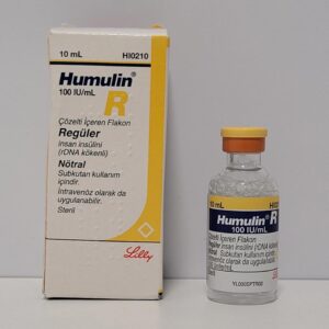 Humulin-R (regular insulin human injection) 100iu/ml/10ml – Lilly – expires 02/2035