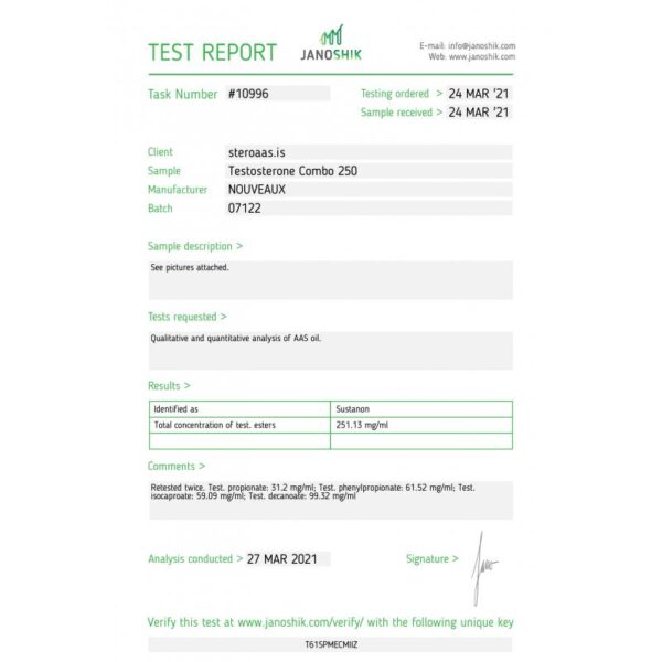 Sustanon – 10 amps (250 mg/1 ml) – Nouveaux – exp. 2037